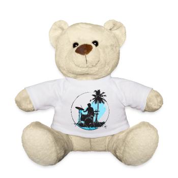 Schlagzeuger Zeichnung - Teddy - Weiß - Vorne