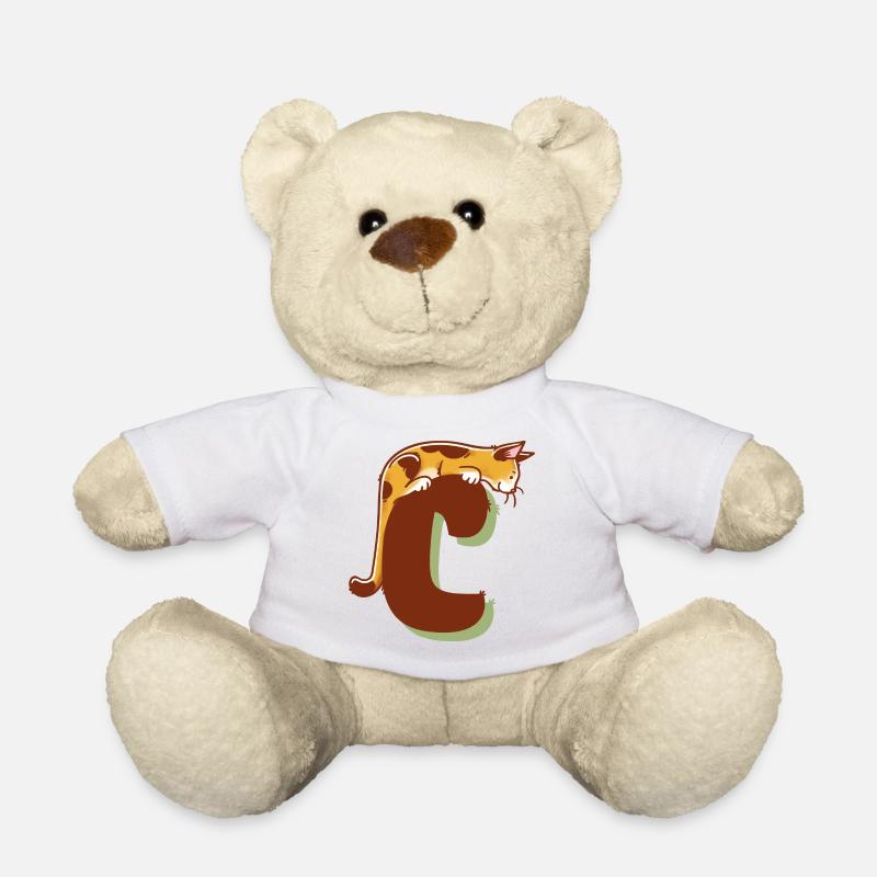 Katze Buchstabe C - Teddy - Weiß