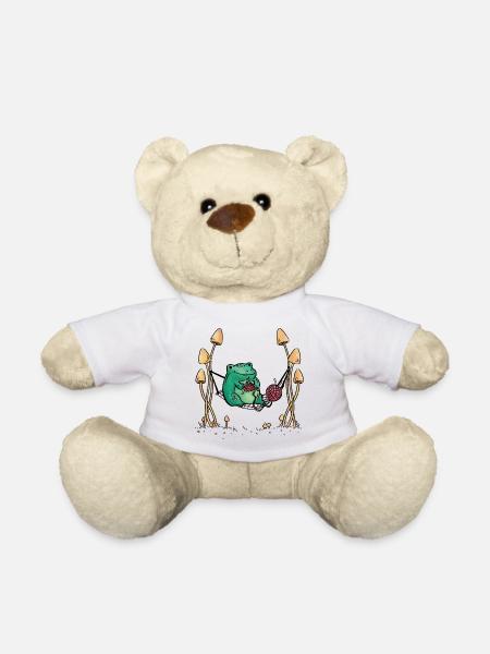 Frosch Handarbeiten Stricken Natur Hängematte - Teddy - Weiß