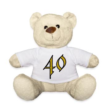 40. 40 ANS. 40e ANNIVERSAIRE. ANNIVERSAIRE 40 ANS. - Nounours - blanc - Devant