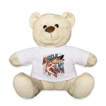 Angeln mit Papa Hecht und Angelspruch - Teddy - Weiß - Vorne
