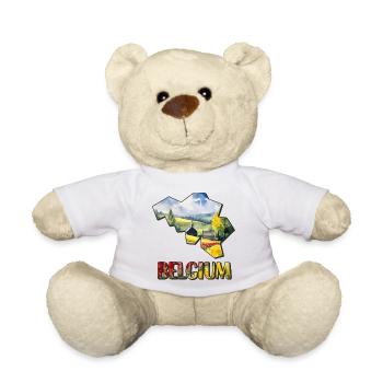 Carte à l’aquarelle de la Belgique - Nounours - blanc - Devant