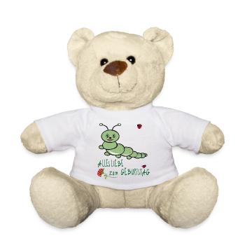 Geburtstag, joyeux anniversaire - Nounours - blanc - Devant
