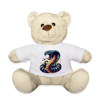 motif serpent Cobra dynamique et coloré - Nounours - blanc - Devant