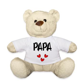 VATERTAG. FROHER VATERTAG. PAPA. ALLES GUTE ZUM GEBURTSTAG. - Teddy - Weiß - Vorne