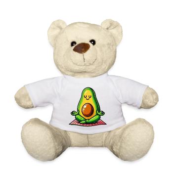 Avocado in Meditation - Teddy Bear - white - Front
