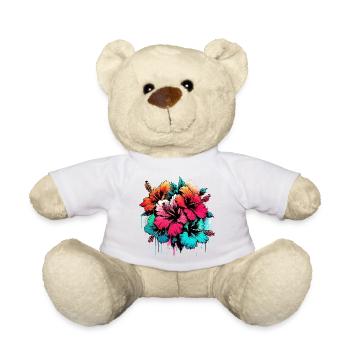 Hibiscus flowers - Teddy Bear - white - Front