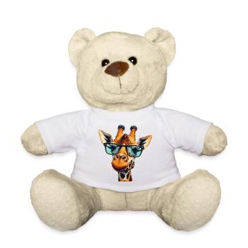 Giraffe mit Brille - Teddy - Weiß - Vorne