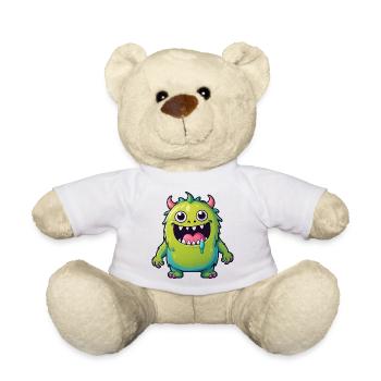 Cute Kids Cartoon Monster - Teddy Bear - white - Front