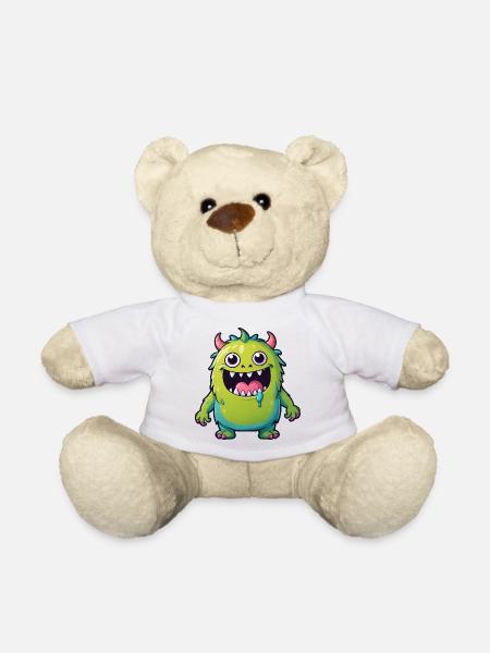 Mignon Enfants Dessin Animé Monstre - Nounours - blanc
