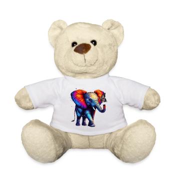 Éléphant et papillon - Nounours - blanc - Devant