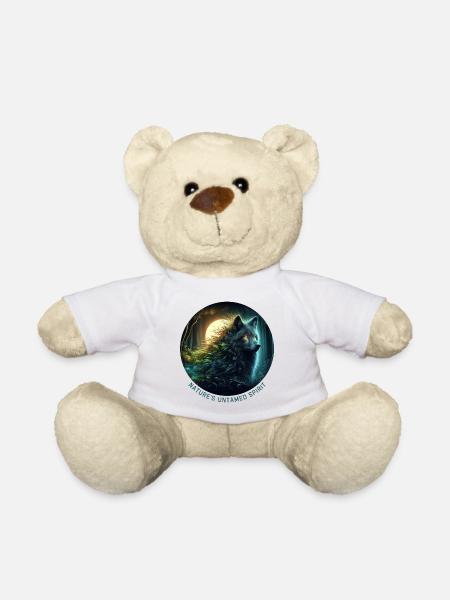 Der Wolf im Nachtwald - Teddy - Weiß