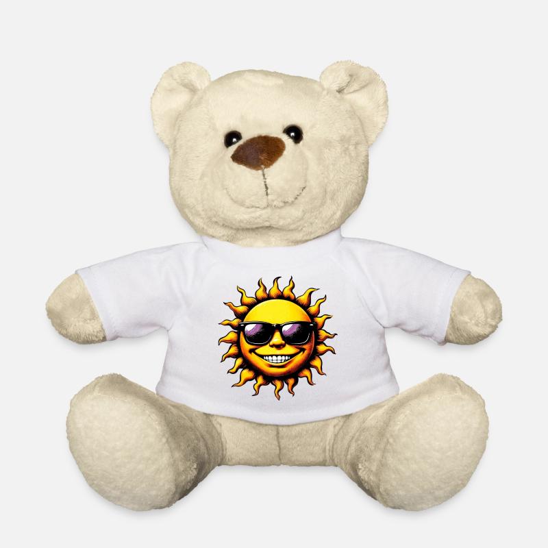 Soleil avec lunettes de soleil - Nounours - blanc