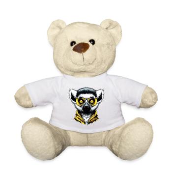 Lémurien avec lunettes de soleil - Nounours - blanc - Devant