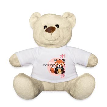Roter Panda liebt Bubble Tea – Kawaii Boba Design - Teddy - Weiß - Vorne
