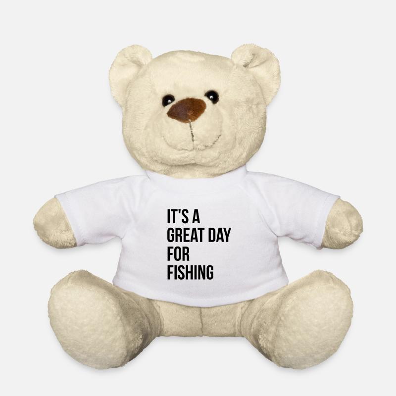 Fishing - Teddy Bear - white