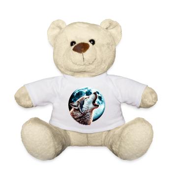 Wolf heult den Vollmond an - Teddy - Weiß - Vorne