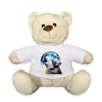 Wolf heult den Vollmond an - Teddy - Weiß - Vorne