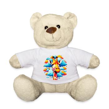 Giraffe with head in cloud clouds - Teddy Bear - white - Front