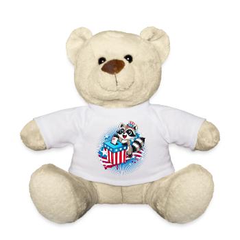 A raccoon casts his vote in the US election - Teddy Bear - white - Front