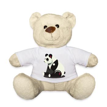 Geometrischer Panda – Minimalistisch und niedlich - Teddy - Weiß - Vorne