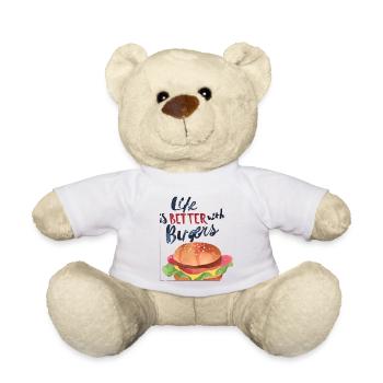 life is better with burgers cool - Teddy - Weiß - Vorne
