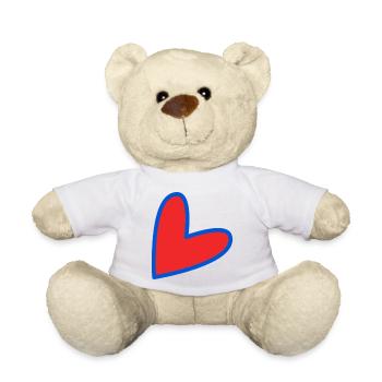 HERZ. PAPA. MAMA. Junggesellinnenabschied. BEBE. KIND. HERZ. FEST - Teddy - Weiß - Vorne