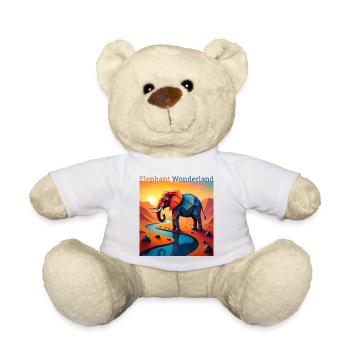 Geometrisches Elefanten-Wunderland - Teddy - Weiß - Vorne