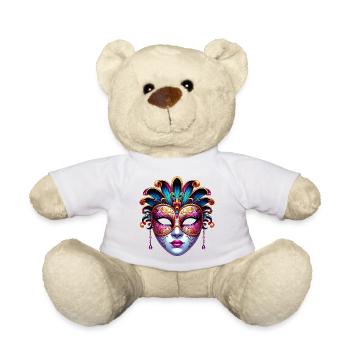 Karnevalsmaske in Venedig - Teddy - Weiß - Vorne