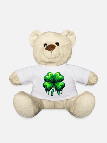 Vierblättriges Kleeblatt - Teddy - Weiß