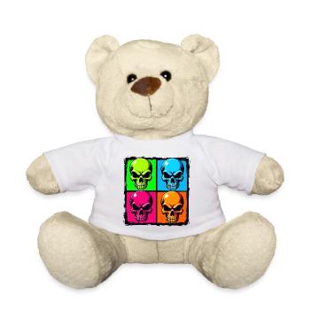 Colourful skulls - Teddy Bear - white - Front