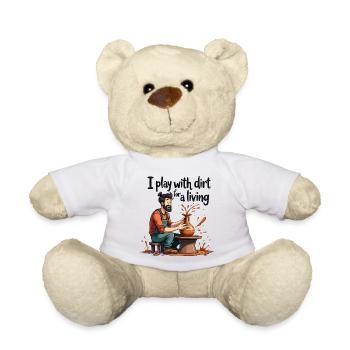 Je joue avec la terre pour gagner ma vie - Clay Pottery Clay - Nounours - blanc - Devant