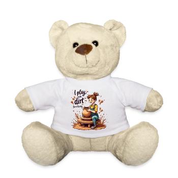 Je joue avec la terre pour gagner ma vie - Clay Pottery Clay - Nounours - blanc - Devant