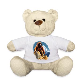 Monkey Mountaineer / Hiking Monkey - Teddy Bear - white - Front