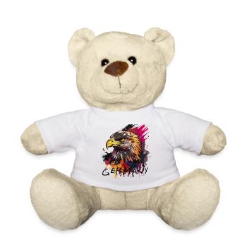 Eagle Germany Adlerkopf schwarz-rot-gold national - Teddy - Weiß - Vorne