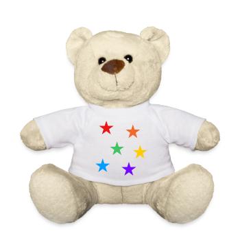 Sterne Regenbogen LGBTQ subtile Gay Pride - Teddy - Weiß - Vorne
