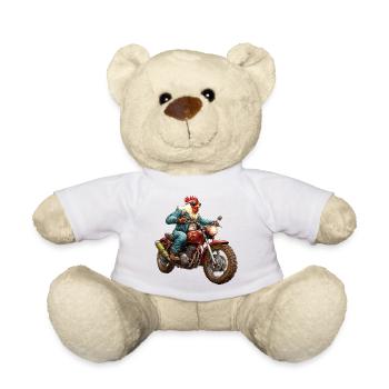 Chickens Motorcycle - Teddy Bear - white - Front