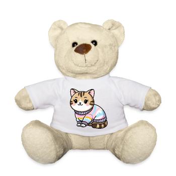 Kuscheliger Pullover Katze - Teddy - Weiß - Vorne