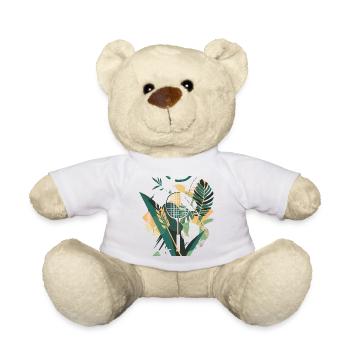 Badminton Racket Artwork - Teddy Bear - white - Front