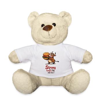 Strong Like an Ox Burger - Teddy Bear - white - Front