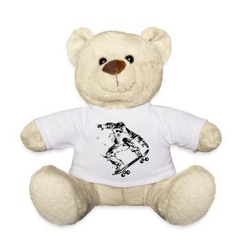 Cartoon Skateboarder - Teddy - Weiß - Vorne