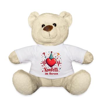 Karneval Herzschlag - Konfetti - Teddy - Weiß - Vorne