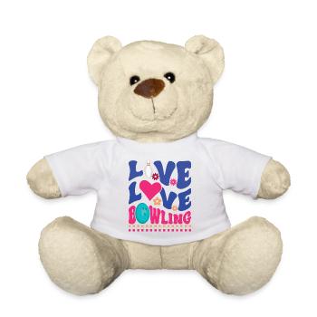 Live Love Bowling - Teddy Bear - white - Front