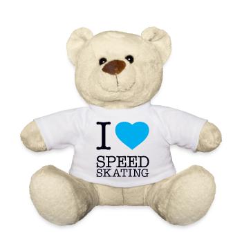 I LOVE SPEED SKATING - Teddy - Weiß - Vorne