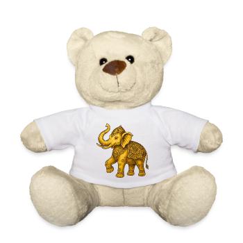 Goldener Elefant - Teddy - Weiß - Vorne