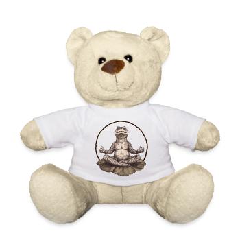 Meditating Crocodile – Zen on the Lotus Flower - Teddy Bear - white - Front