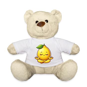 Süße Zitrone Yoga Meditation Entspannung Cartoon - Teddy - Weiß - Vorne