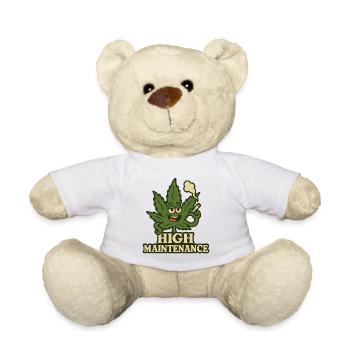 Pflegeintensives Cannabisblatt - Teddy - Weiß - Vorne