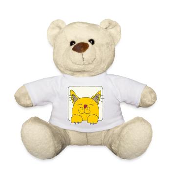 Chat au visage heureux - Nounours - blanc - Devant