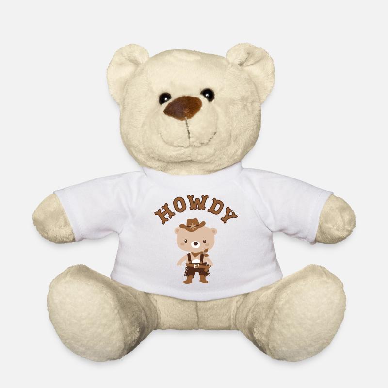 Howdy Teddy Cowboy - Nounours - blanc